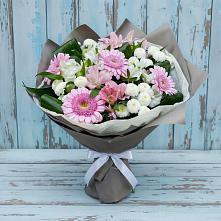 Букет цветов из:  Герберы, Альстромерии и Хризантемы в Краснохолмский
