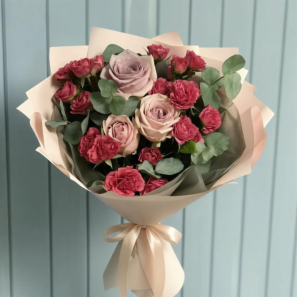 Букет цветов из: Гвоздики и Розы в Краснохолмский