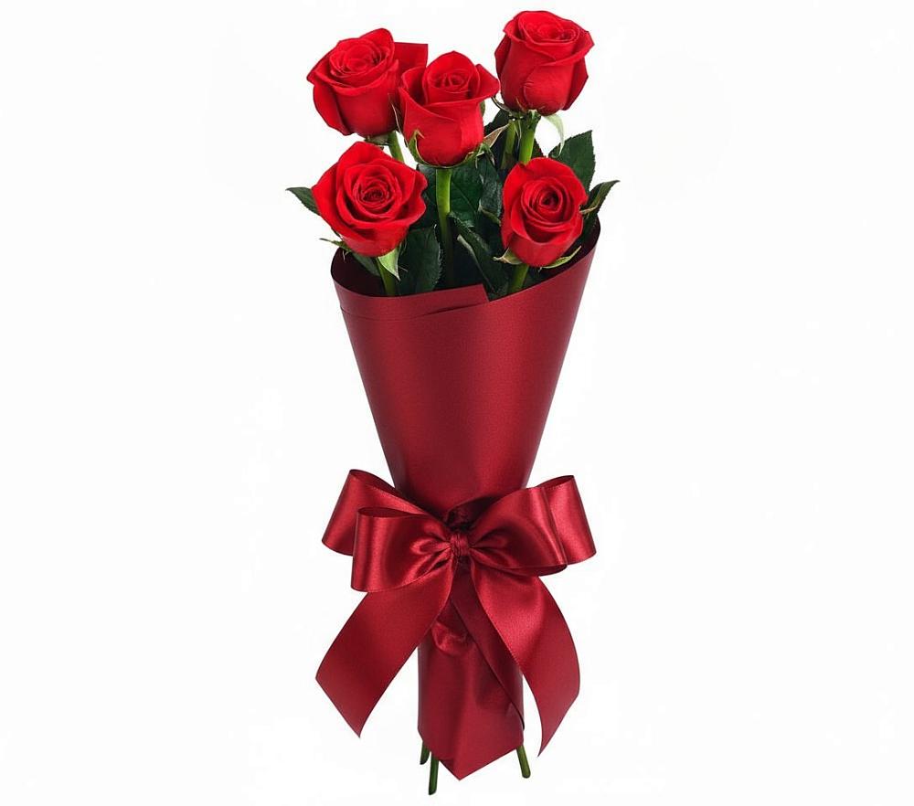 Букет 5 Красных роз Эдлесс Лав в Краснохолмский