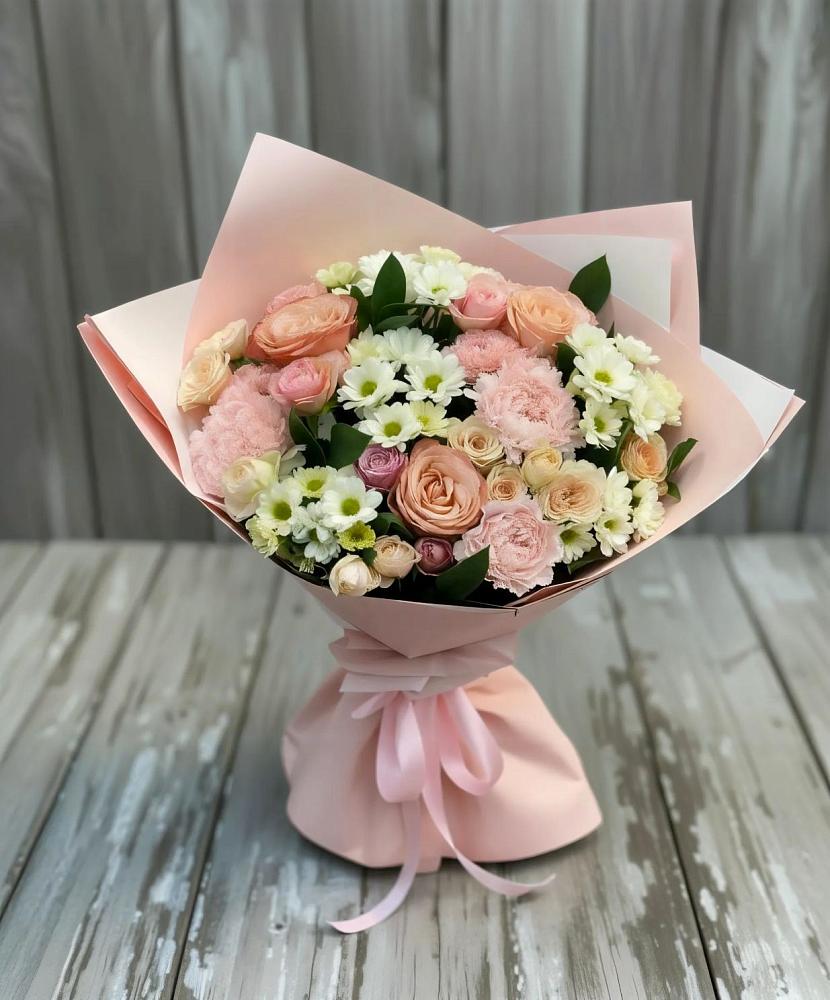 Букет цветов из: Гвоздики, Розы и Хризантемы в Краснохолмский