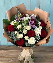 Букет цветов из:  Розы и Альстромерии #REPLACE_PRED# Краснохолмский