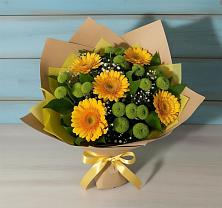 Букет цветов из:  Герберы и Хризантемы в Краснохолмский