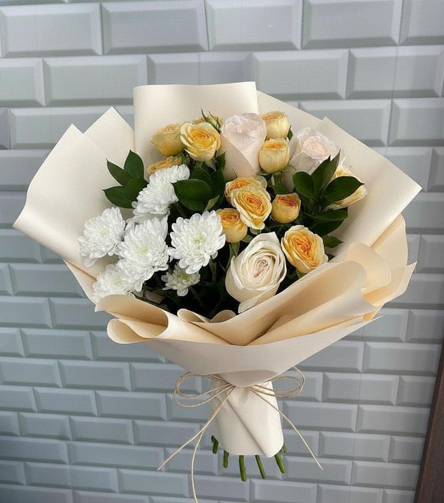 Букет цветов из: Розы и Хризантемы в Краснохолмский