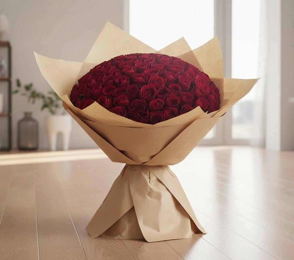 Букет 101 Красная роза в Краснохолмский