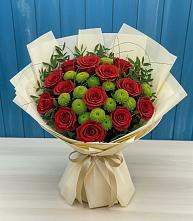 Букет цветов из:  Розы и Хризантемы #REPLACE_PRED# Краснохолмский