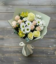 Букет цветов из:  Альстромерии, Розы и Хризантемы в Краснохолмский