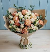 Букет цветов из:  Альстромерии и Розы #REPLACE_PRED# Краснохолмский