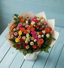 Букет Микс из разноцветных кустовых роз #REPLACE_PRED# Краснохолмский